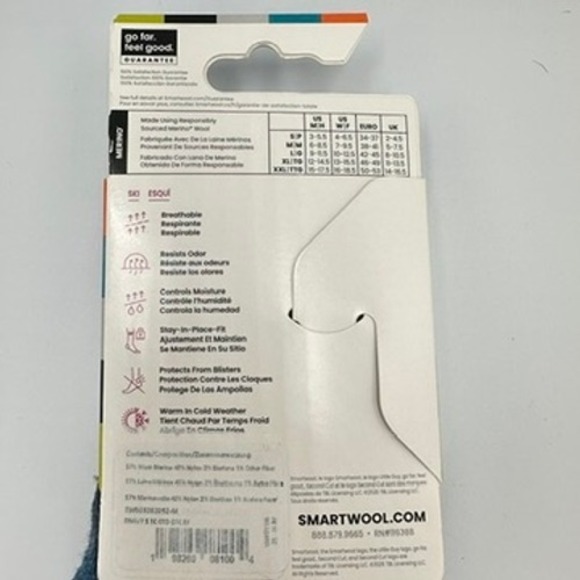 Smartwool Ski Socks Merino Wool Unisex Medium Over The Calf Targeted Cushion NWT - Picture 4 of 4